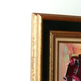 Signed oil painting: bouquet of flowers, 70s