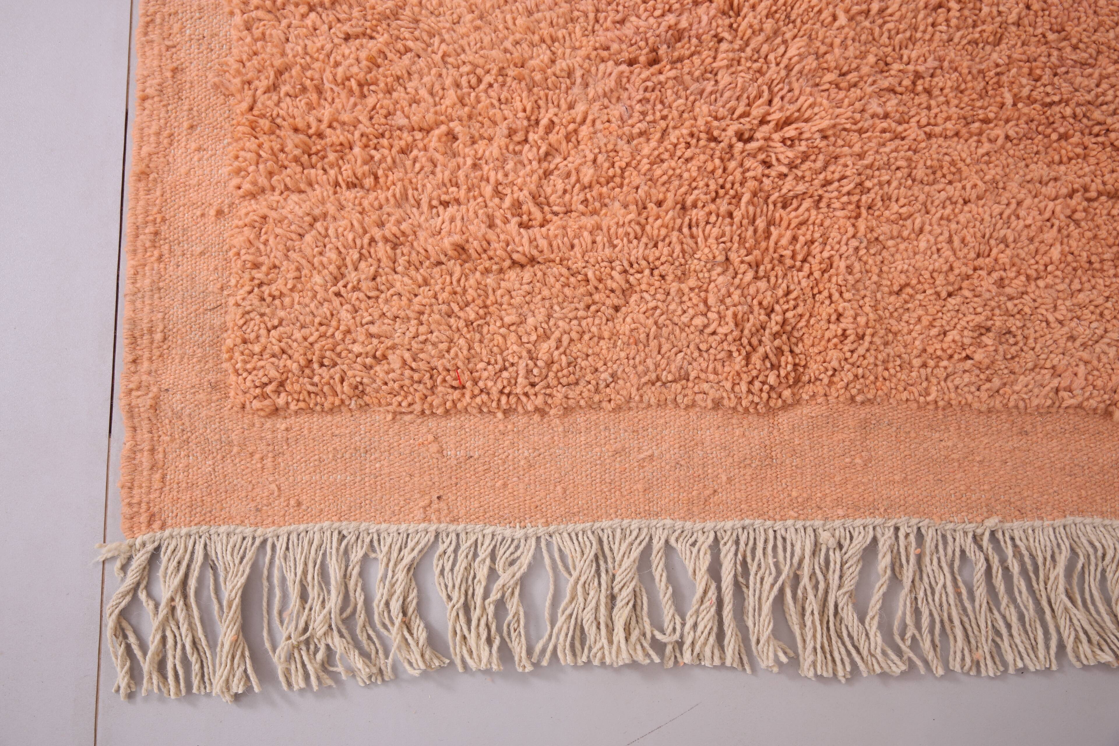Peach Vintage Moroccan Rug 187 x 252 cm - Handmade Berber Wool Rug Boho