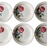 6 large old hollow plates in Sarreguemines earthenware