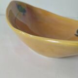Vintage navette cup by Socram – stylized floral decoration, iridescent caramel