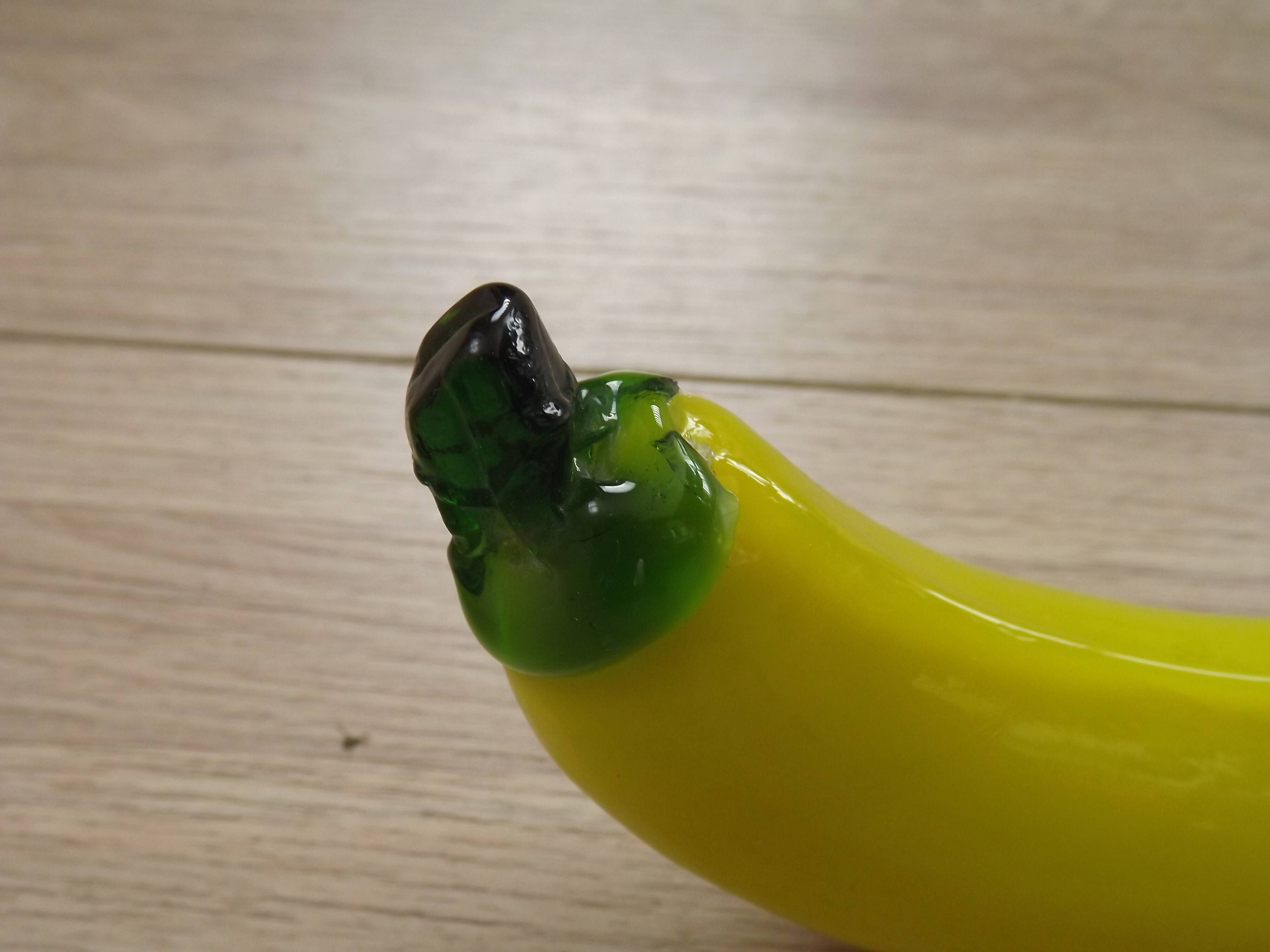 Vintage Murano Glass Fruit In The Shape Of A Yellow Banana 4990