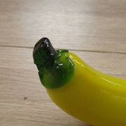 Vintage Murano Glass Fruit In The Shape Of A Yellow Banana 4990