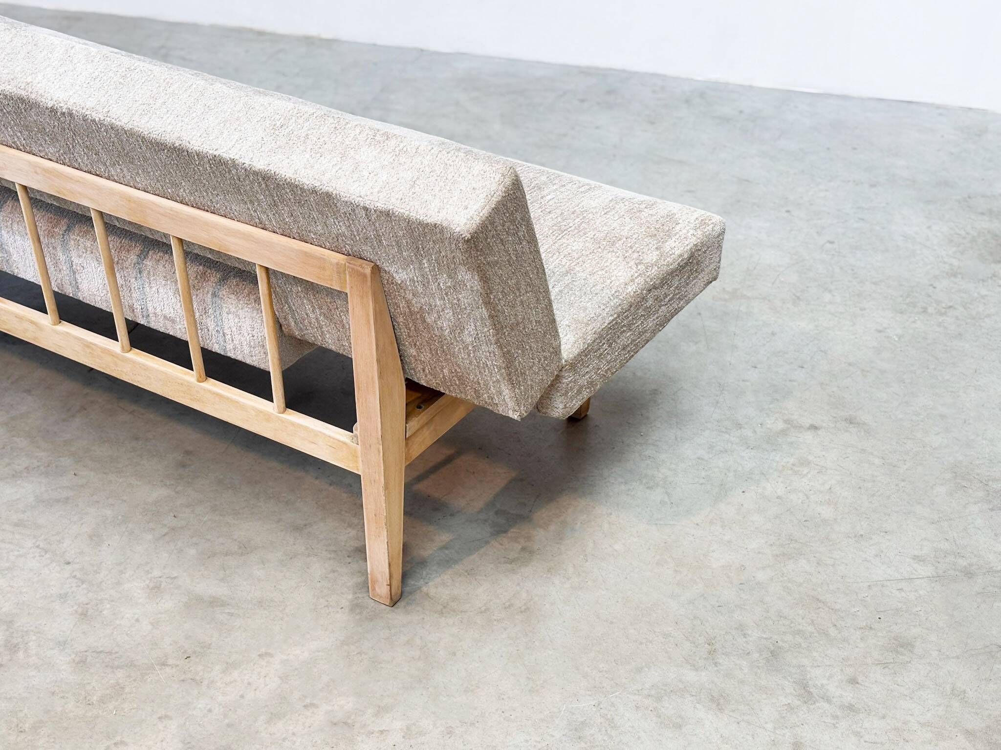 1970's German wooden sofa / daybed