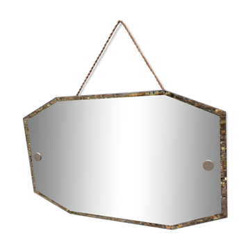 Beveled octagonal mirror 60x36 cm