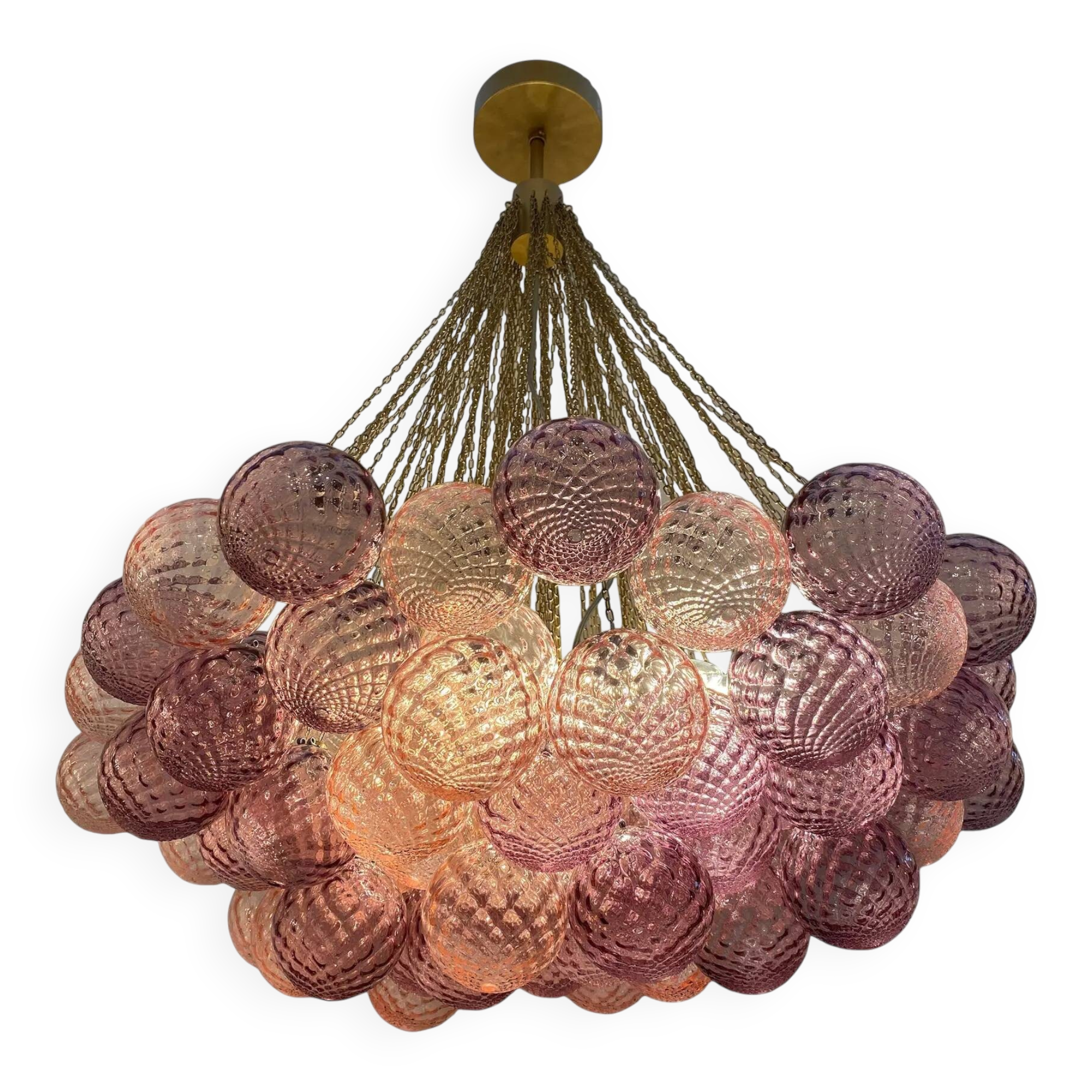Contemporary "Clouds" of Pink and Amethyst "Ballotton" Spheres in Murano