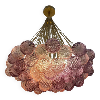 Contemporary "Clouds" of Pink and Amethyst "Ballotton" Spheres in Murano
