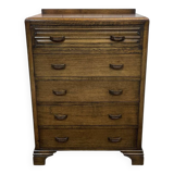 Commode anglaise Art déco en chêne des années 1950