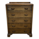 1950s English Art Deco oak chest of drawers