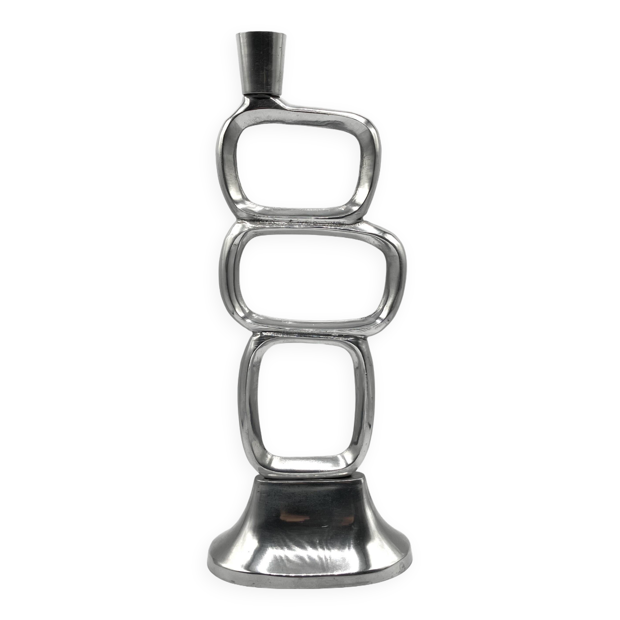 Modernist cast aluminum candle holder • 1980