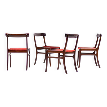 Set of four Ole Wanscher 'Rungstedlund' chairs in mid-century Modernity style.