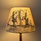 Marine decoration lampshade, antique blue toile de Jouy