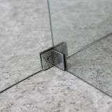 Modernist console, 60s, glass base, wooden and melamine top, white