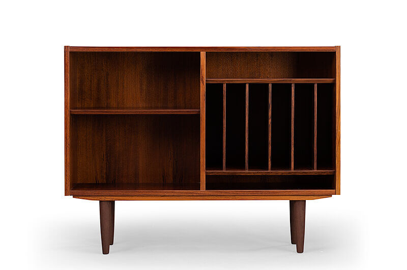 Rosewood bookcase with Record Rack by Hundevad & Co, 1960s