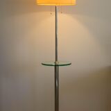 1930s Floor Nickel Lamp with Side Table – Functionalism, Bauhaus