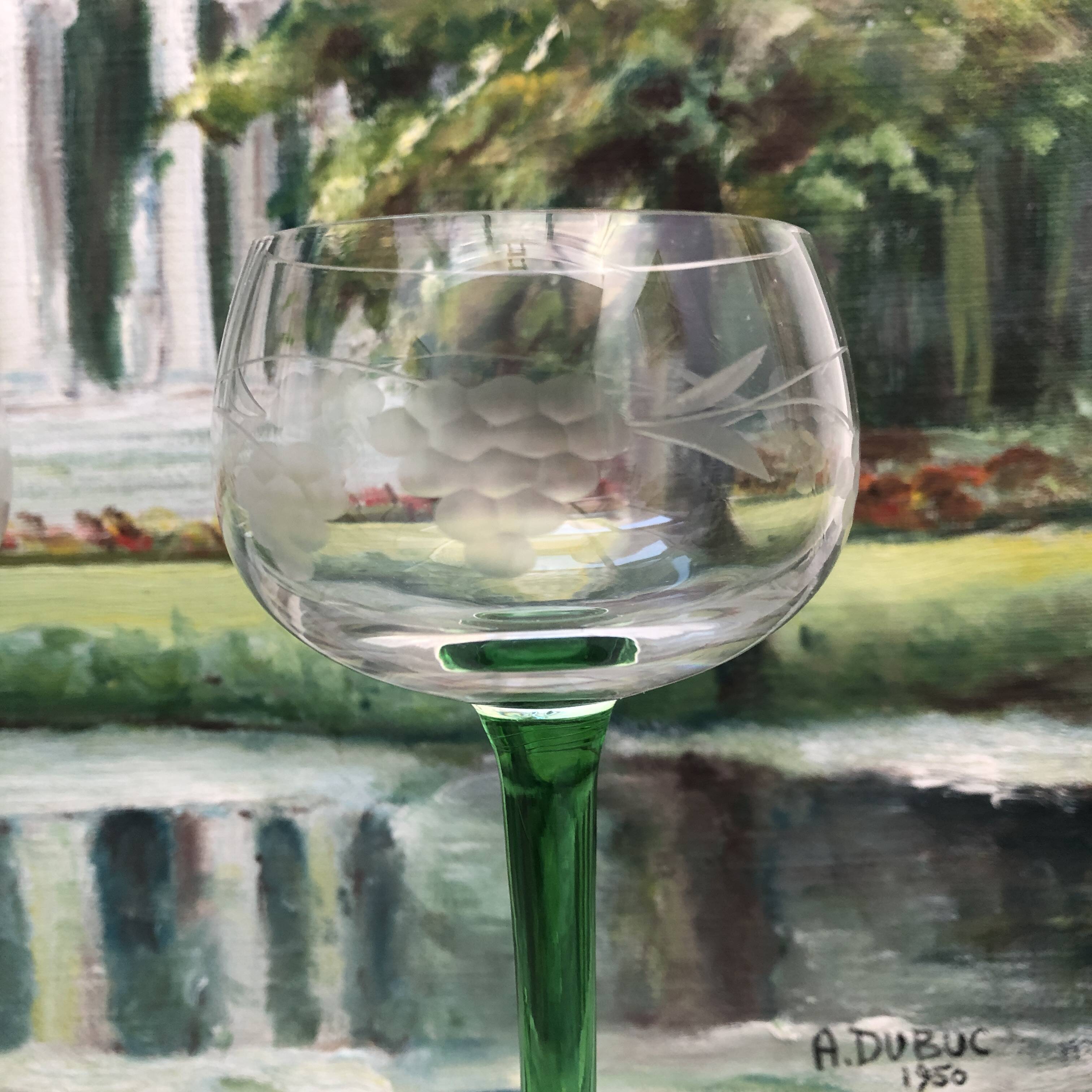 Vintage Alsace wine glass