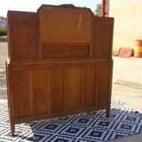 Vintage oak sideboard with sentry boxes and mirror