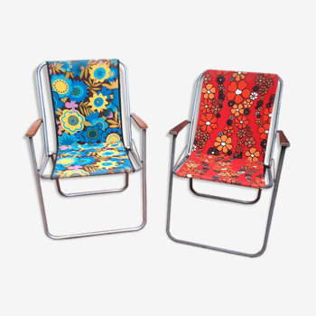 Pair of camping folding chairs