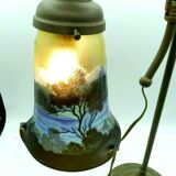 Lampe ancienne tulipe pate de verre