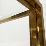 Cube side tables in brass and glass in the French Hollywood Regency style by Maison Charles, 1970s, set of 2.