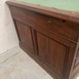 Napoleon III style flat desk with pedestal in 19th century mahogany