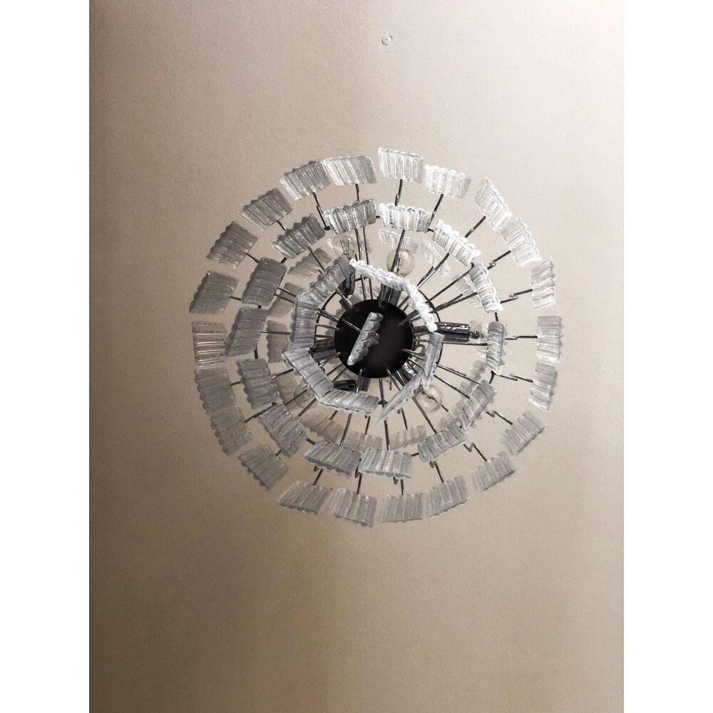 Transparent diamond strips “listelli” murano glass chandelier