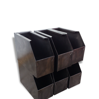 Petit bac metal caisse industriel boite de rangement