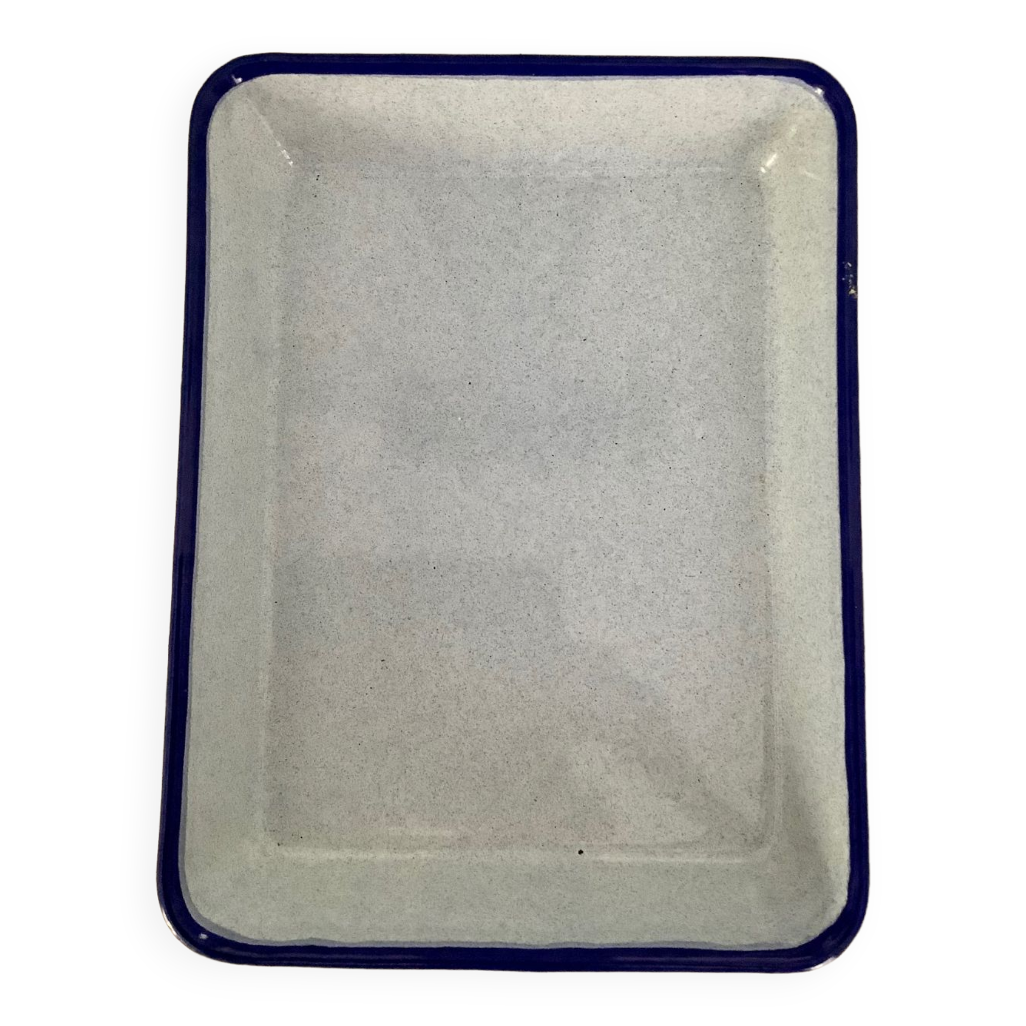 Enamelled sheet metal plate tray