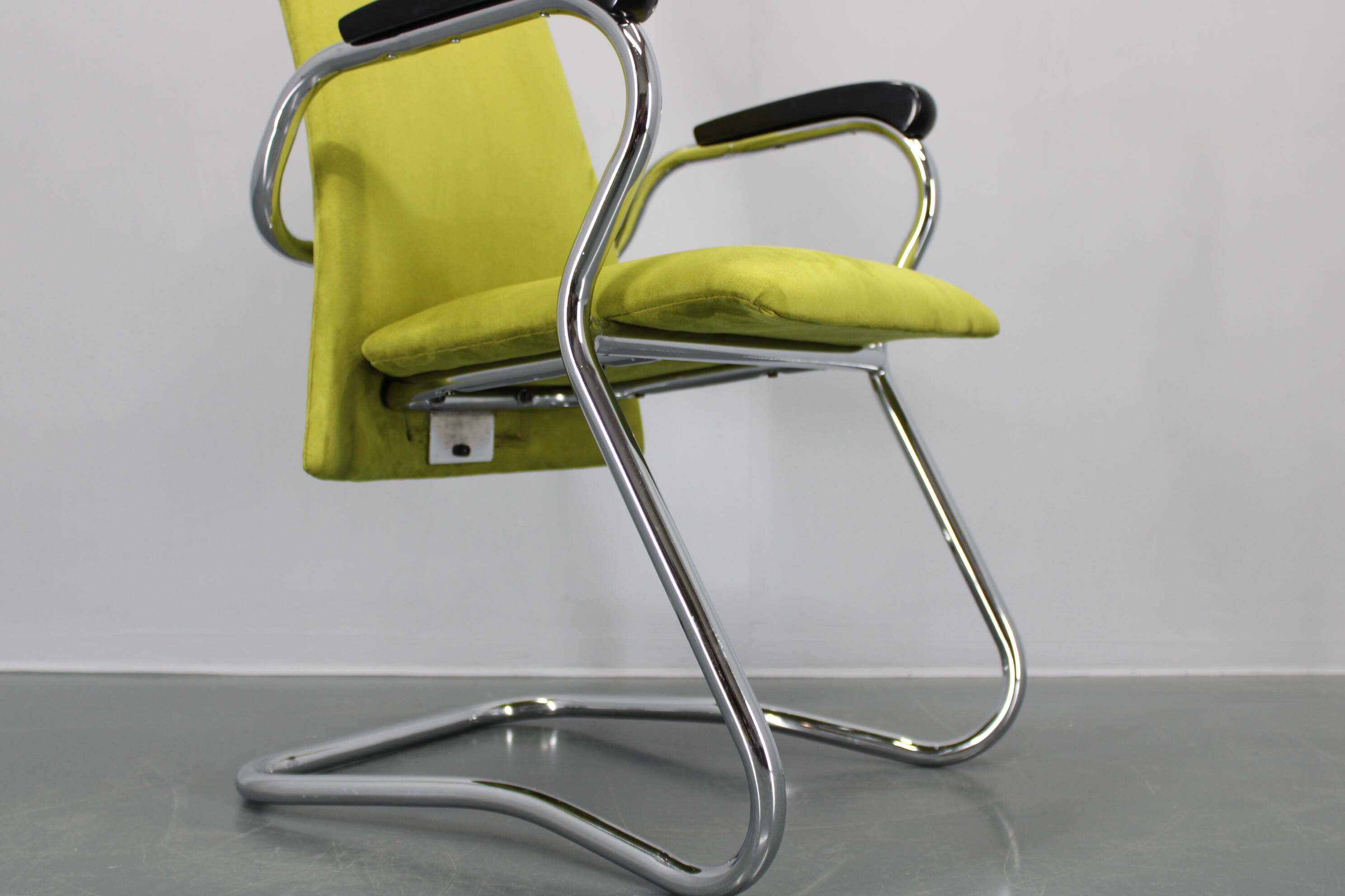 1970s German Tubular Armchair or Desk Chair, Restored