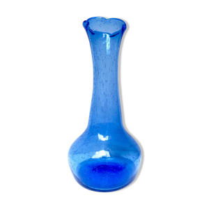 vase en verre soufflé - bleu