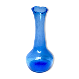 Large blue blown glass vase
