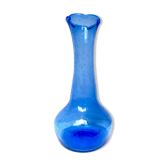 Large blue blown glass vase