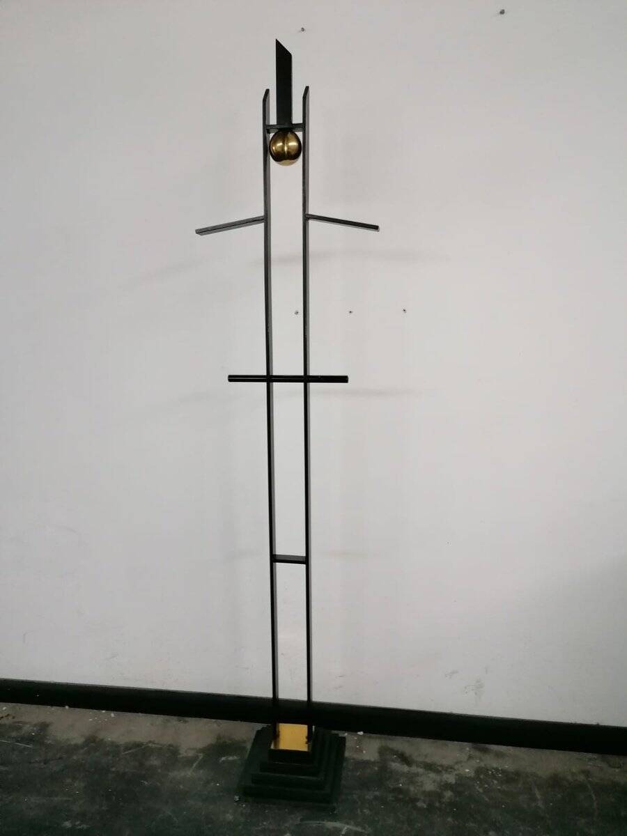 Mid-Century Metal and Brass Sculptures or Valets, Italy, Set of 2