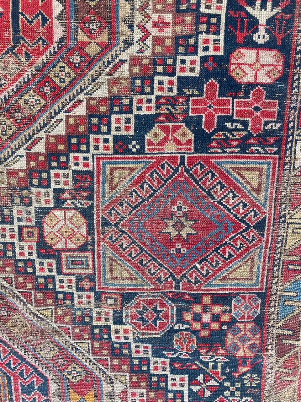 Antique carpet chirwan daghistan handmade 177x350 cm