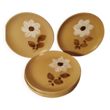 Set of 7 flat plates Moulin des loups Saint Amand vintage autumn model