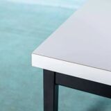 80s Memphis style coffee table, black and white side table.