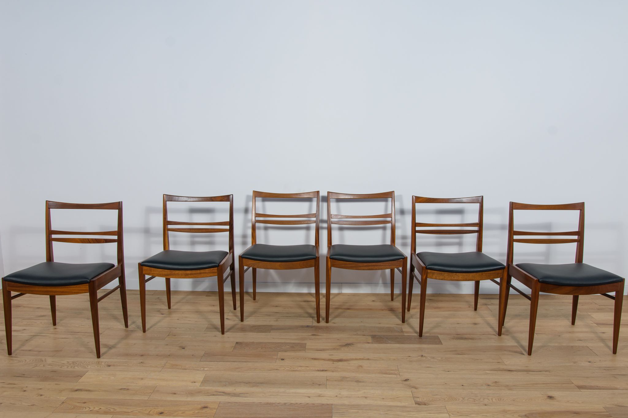 Chaises de salle à manger en teck du milieu du siècle, années 1960, ensemble de 6