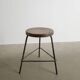 Pierre jeanneret teak and iron low bar stool for chandigarh, 1950s