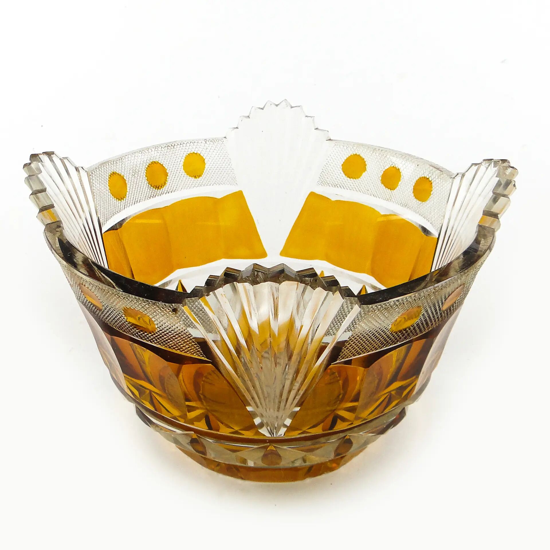 Mid-century modern fruit bowl, crystal, Poland, 1970s