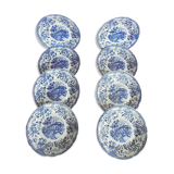 Lot 8 old flat plates Ironstone Tableware Underglaze blue patterns