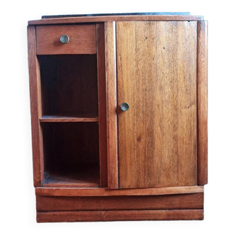Table de chevet en bois massif vintage/ meuble de rangement en bois