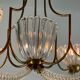Venetian chandelier in Murano glass and brass circa 1950