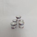 Diabolo egg cups Sarreguemines Poitou set of 5