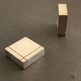 6 square silver metal knives with AVM Paris punch