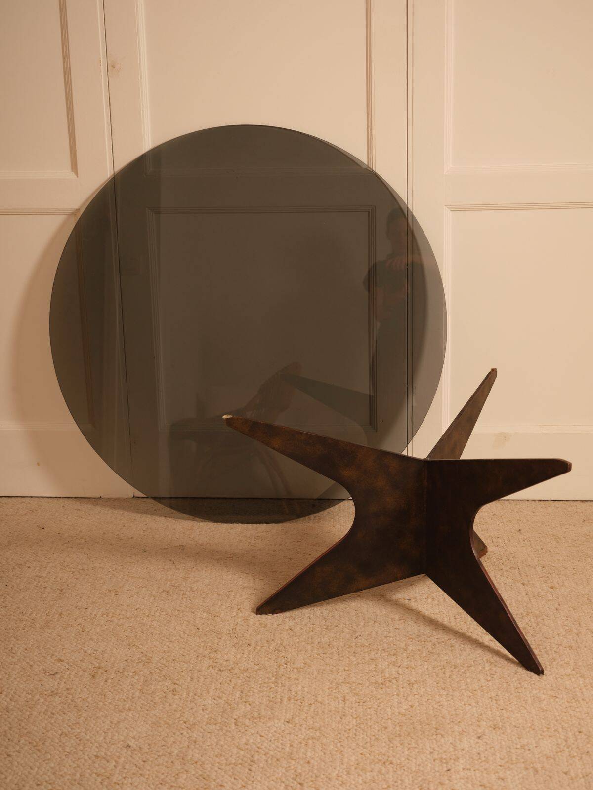 Patinated iron coffee table - France 1960s