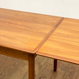 Extendable mid century teak dining table with pull out leaves, denmark, 1950s
