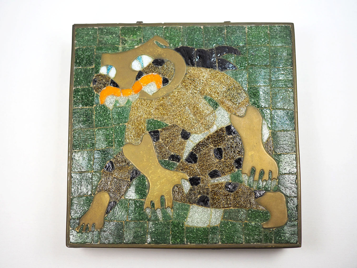 Salvador Teran Mexican Brass & Mosaic Box