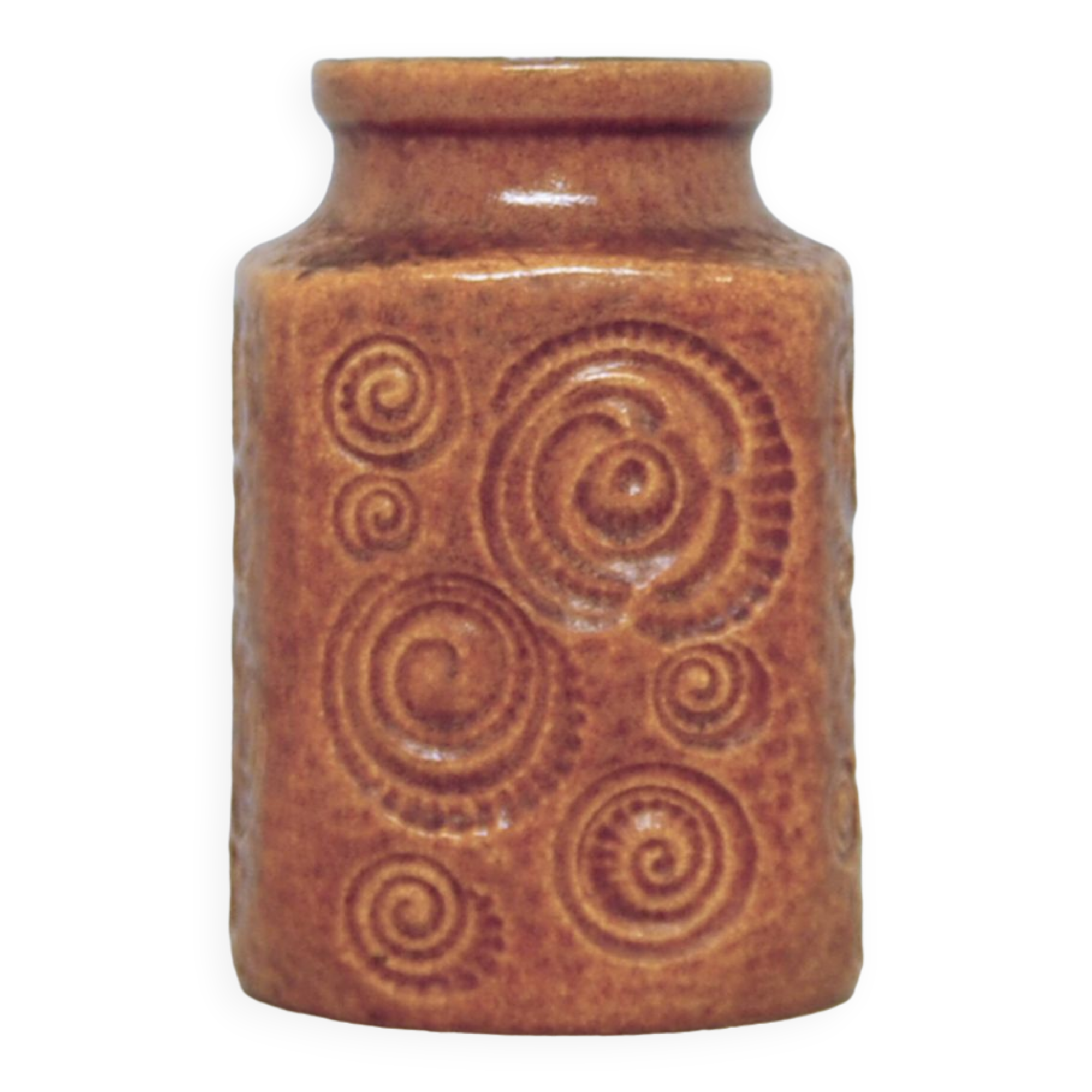 vintage brown fossil West Germany vase by Scheurich