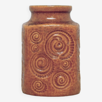 vase vintage fossile marron d'Allemagne de l'Ouest par Scheurich