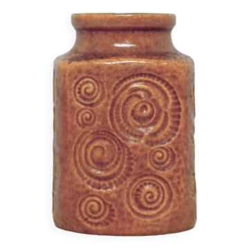 vintage brown fossil West Germany vase by Scheurich