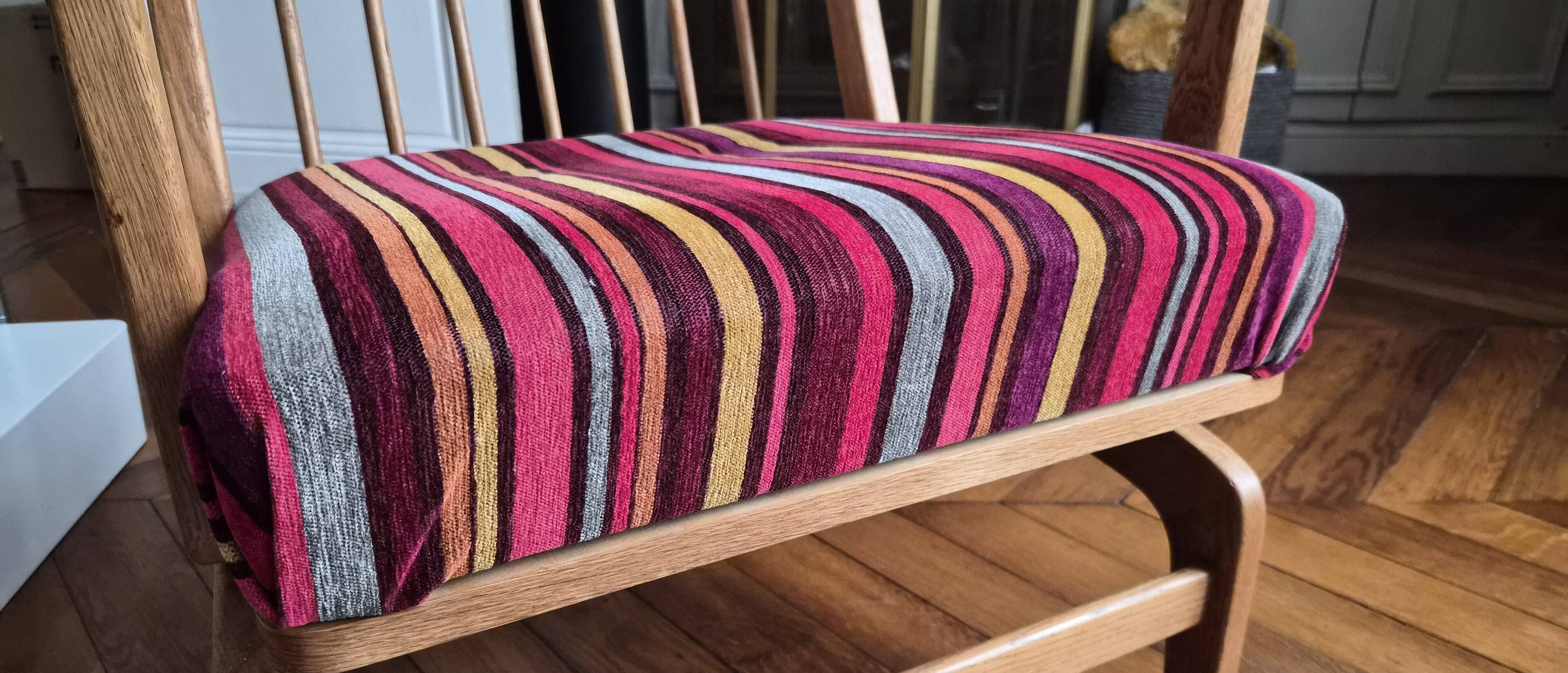 Oak rocking chair with fabric cushion, Denmark, 1960.